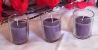Purple Wax Tealight Candle Set  in Clear Glass Holder - BULK Buy
